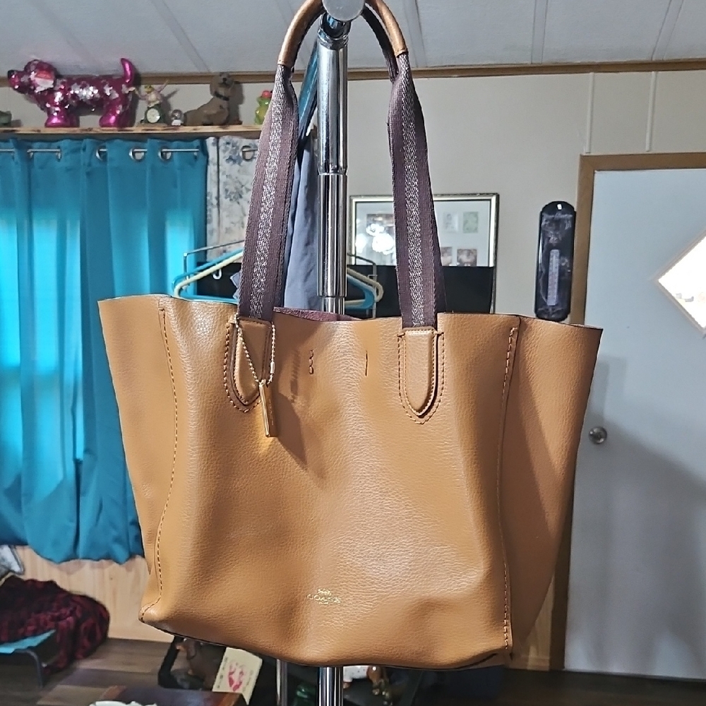 Coach Tan and Brown Leather Tote